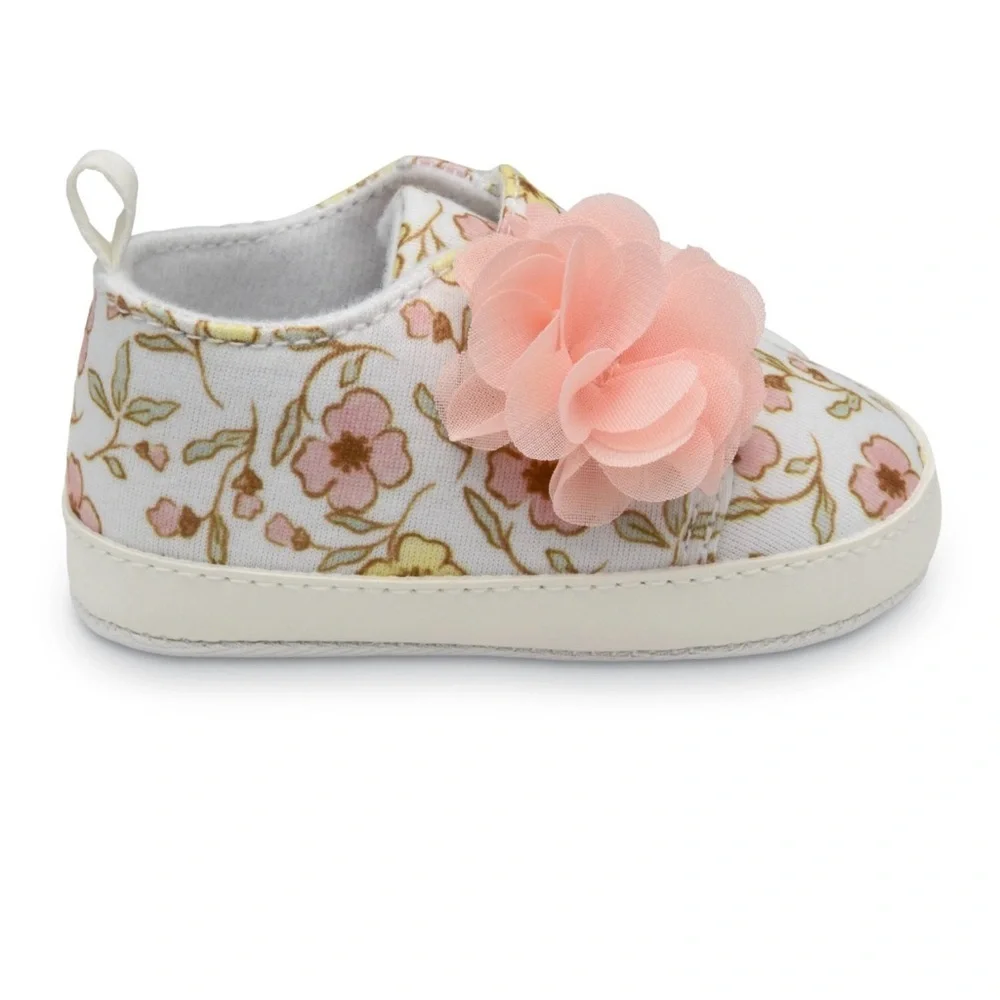 Carter's Floral Baby Shoes with Pink Flowers! Color: Salmon
